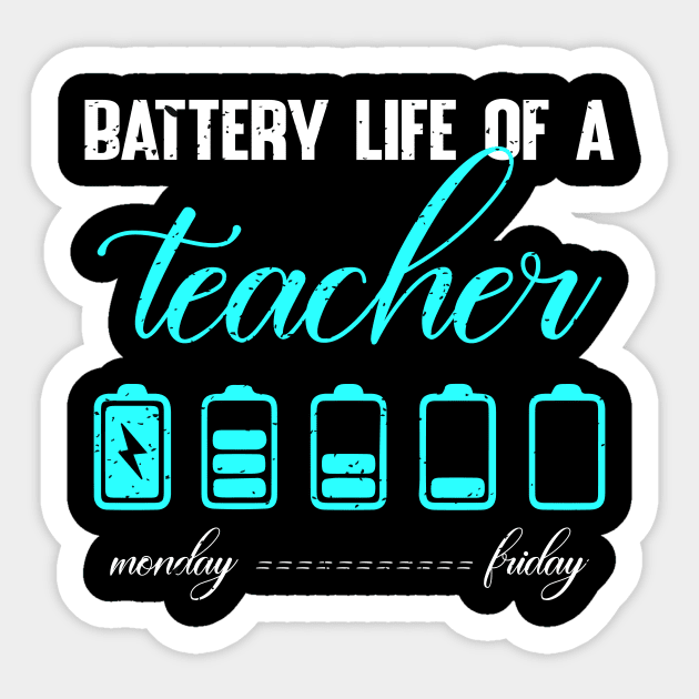 Battery life of a teacher Sticker by FatTize